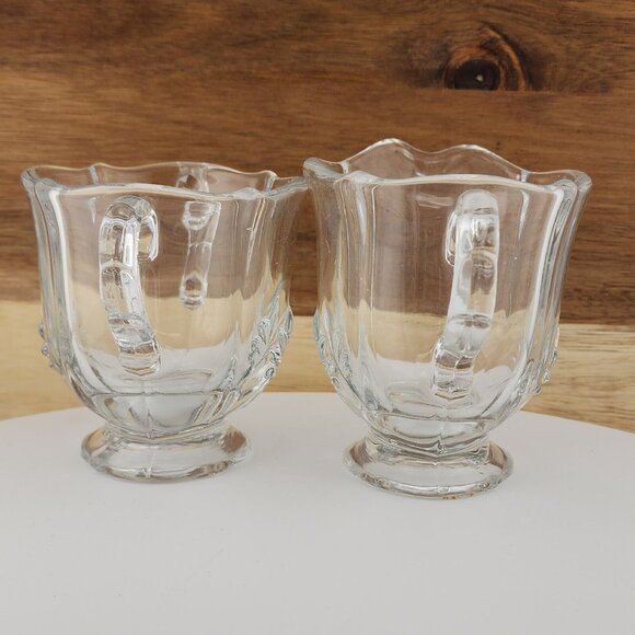 Fostoria Baroque Clear Glass 2-handled Open Sugar and Creamer Set #2496 serving - Picture 3 of 11